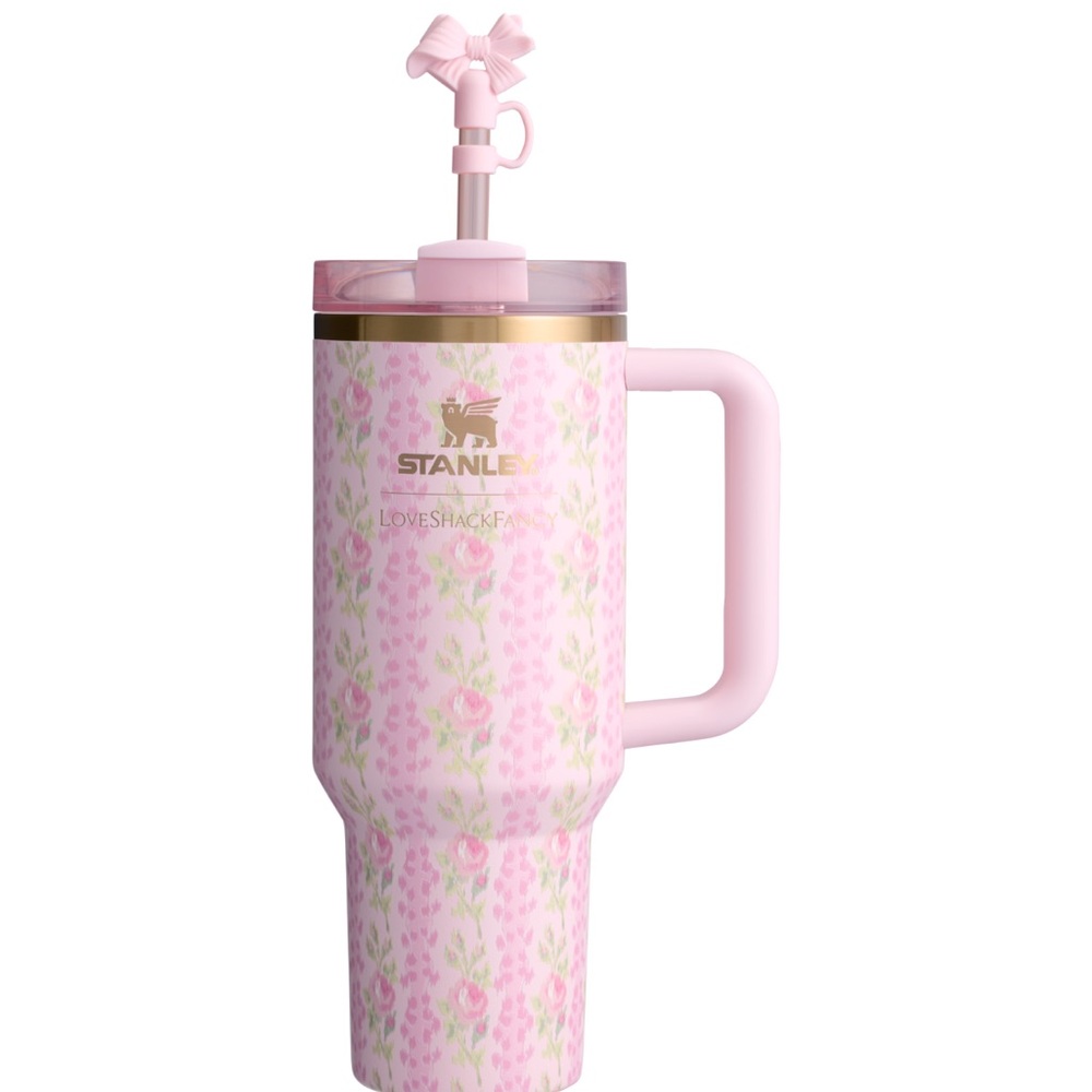 Love Shack Fancy Stanley 40oz tumbler quencher sold out! Pink Blooming  heirloom